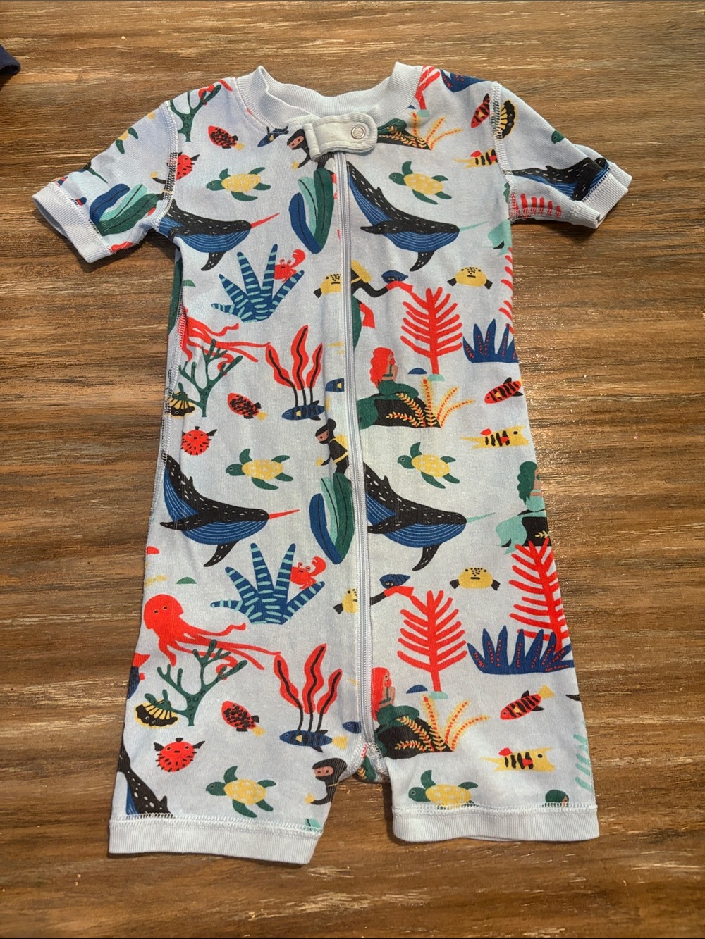 Hanna andersson Kids Short-Sleeve One-Piece in Multi Ocean Print